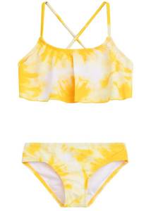 lot 11470 image: Kanu Surf girls Alania Flounce Bikini Beach Sport 2 Two Piece Swimsuit, Beach Girl Yellow, 12 US