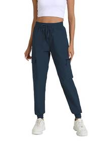 lot 11476 image: Rrosseyz Joggers for Womens with Pockets-Lightweight Quick Dry Waterproof Hiking Pants for Travel Casual Athletic and Outdoor(Navy Blue,L)