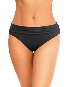 lot 11479 image: Zmart Women Full Coverage Ruched Bikini Bottoms Tummy Control Swim Bottoms Scrunch Ruffle Bathing Suit Bottom Black M