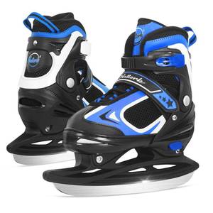 lot 11480 image: Nattork Adjustable Ice Skates,Ice Skating for Kids, Boys and Girls,Hockey Lace-Up Skates for Outdoor and Rink,Soft Padding and Reinforced Ankle Support with 4 Sizes Adjustments,Blue,M