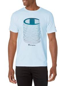 lot 11493 image: Champion Mens Classic T-Shirt, Refine Sky Blue Vibrating C, Small
