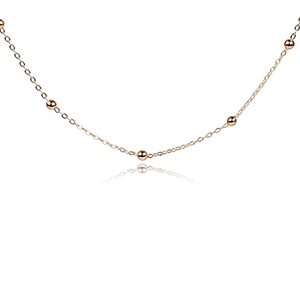 lot 11516 image: JOE FOREMAN 100CM Brass with 14K Gold Filled 1.5mm Handmade Alternately Bead Cable Chain Chains for Necklace Jewelry Making Findings 39 Inches