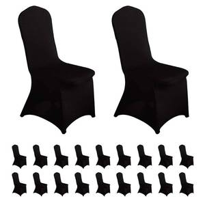 lot 11520 image: LZY 20pcs Spandex Chair Cover Stretch Slipcovers for Wedding Party, Dining Banquet Chair Decoration Covers (Black, 20)
