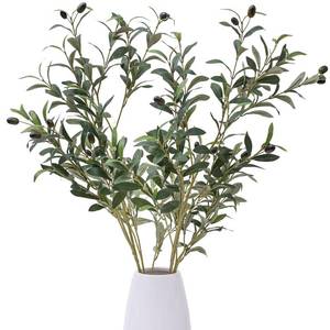 lot 11526 image: Heleze 39 Inch Artificial Olive Branch Greenery Stems Fake Plants with 222 Leaves for Vase Faux Olive Branches Home Decor Indoor 2PCS