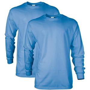 lot 11550 image: Gildan Mens Ultra Cotton Long Sleeve T-Shirt, Style G2400, Multipack, Carolina Blue (2-Pack), Large
