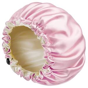 lot 11555 image: Satin Bonnet Silk Bonnet for Curly Hair Bonnet Braid Bonnet for Sleeping Bonnets for Women Large Double-Layer Adjustable Pink