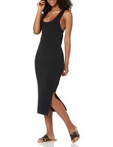 lot 11562 image: The Drop Womens Yasmin Side Slit Midi Sweater Tank Dress, Black, L