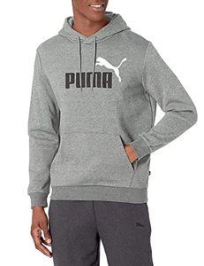lot 11594 image: PUMA Mens Essentials Big Logo Fleece Hoodie, Medium Gray Heather, Large