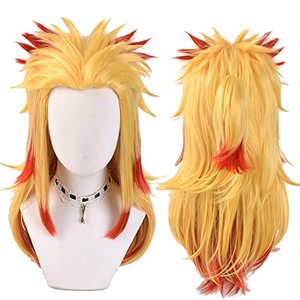 lot 11598 image: SUNXXCOS High Temperature Fiber Men and women For male Party Halloween Kimetsu no Yaiba short cosplay wigs synthetic (Rengoku Kyoujurou)