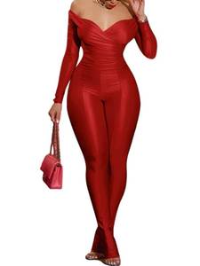 lot 11600 image: NRTHYE Sexy 2 Piece Outfit for Women Off Shoulder Tops Bodycon Flared Pant Sets Birthday Outfits 2024 XLARGE