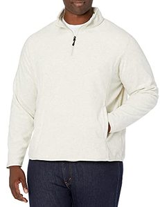 lot 11609 image: Amazon Essentials Mens Quarter-Zip Polar Fleece Jacket, Charcoal Heather, Large