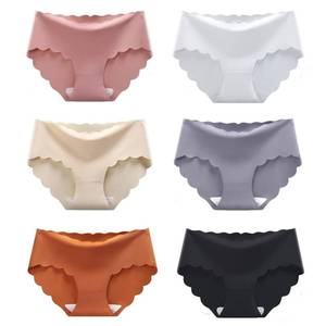 lot 11610 image: ALOTOU Womens Seamless Hipster No Show Invisible Ice Silk Stretch Underwears 6 Pack Bikini Underwear Panty XL