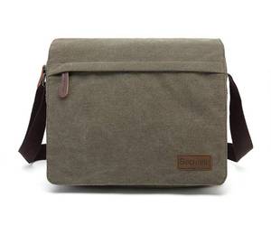 lot 11612 image: Sechunk Large Vintage Canvas Messenger Cross body bag Shoulder bag (Green, large)