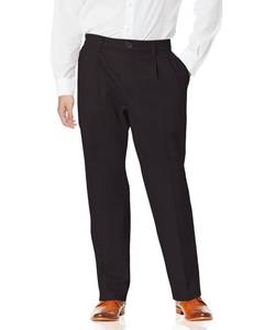 lot 11633 image: Dockers Mens Relaxed Fit Signature Khaki Lux Cotton Stretch Pants-Pleated, Black, 36W x 34L