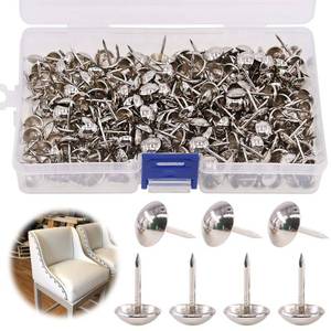 lot 11635 image: Keadic 300Pcs 716 (11mm) Antique Upholstery Tacks Furniture Nails Pins Kit for Upholstered Furniture Cork Board or DIY Projects - Silver