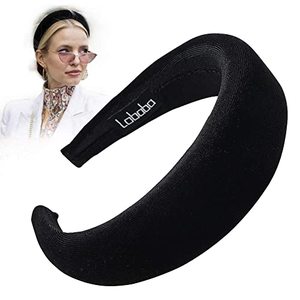 lot 11652 image: Headbands for Women Head Bands - Hair Accessories Velvet Padded Cute Beauty Fashion Hairbands Girls Vintage Head Hair Bands Boho Wide Band (Black)