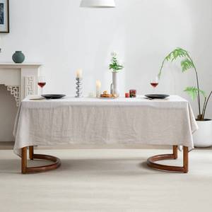 lot 11659 image: EVERLY 100% Pure Linen Rectangle Tablecloths 60x120Inches for Dining,Buffet Parties,Picnic,Events,Weddings and Restaurants,Decorative Halloween,Thanksgiving Machine Washable Tablecloths-Natural Linen