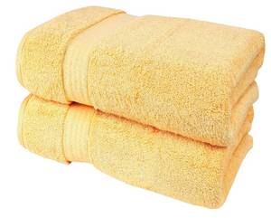 lot 11665 image: GLAMBURG 700 GSM Premium Cotton 2-Pack Oversized Extra Large Bath Sheet Set - 100% Combed Cotton - 2 Bath Sheets 35x70 - Luxury Hotel & Spa Quality - Durable Ultra Soft Highly Absorbent - Yellow