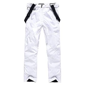 lot 11668 image: YEEFINE Mens Waterproof Snow Ski Pants Insulated Warm Winter Outdoor Snowboard Bibs with Suspenders(White,S)