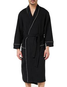 lot 11703 image: Amazon Essentials Mens Lightweight Waffle Robe (Available in Big & Tall), Black, Medium-Large