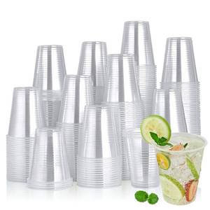 lot 11714 image: Turbo Bee 320 Pack 12oz Clear Plastic Cups,Disposable Drinking Cups,Transparent Hot and Cold Drink Container for Water, Juice, Soda, Milk