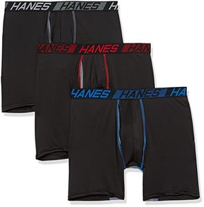 lot 11726 image: Hanes Mens X-Temp Total Support Pouch Boxer Brief, Anti-Chafing, Moisture-Wicking Underwear, Multi-Pack, Regular Leg-Black, X-Large