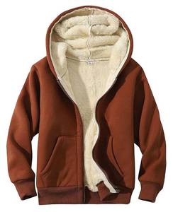 lot 11727 image: Gihuo Unisex Boys Girls Winter Warm Sherpa Lined Zip Up Sweatshirt Fleece Jacket Kids Hoodie Outerwear (Brown-M)
