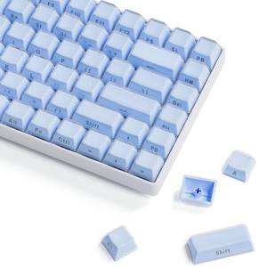 lot 11759 image: Womier Keycaps 75 Percent - Crystal Jelly Keycaps, Side Printed Keycaps, Custom Keyboard Keycaps 113 Keys, OEM Profile Cute Keycaps for 6168848798100 Cherry Gateron MX Mechanical, Blue