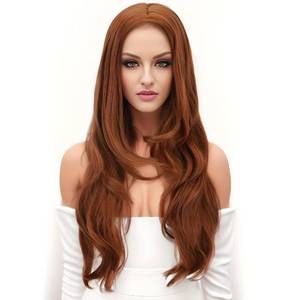 lot 11772 image: PARTY ZONE Red Long Hair Resistant Scarlet Witch Wanda Maximoff Cosplay Wigs For Women Heat Resistant Fiber Middle Part Wig Curly Wavy Wigs Natural Looking Synthetic Heat Resistant Fiber Wig Party