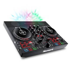 lot 11795 image: Numark Party Mix Live - DJ Controller with Built in Speakers, Party Lights and DJ Mixer, Complete Dj Set with Mixer and Audio Interface  Serato DJ Lite - Retail $154.33