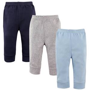 lot 11808 image: Luvable Friends Unisex Baby Cotton Pants, Blue Gray, 3-6 Months