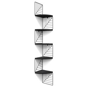 lot 11809 image: Love-KANKEI Corner Shelf Wall Mount of 5 Tier Rustic Wood Floating Shelves Wall Shelves for Bedroom Living Room Bathroom Kitchen Office and More Black