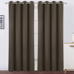 lot 11820 image: LEMOMO Blackout Curtains 66 x 95 inchChocolate Brown Curtains Set of 2 PanelsThermal Insulated Room Darkening Bedroom Curtains