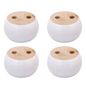 lot 11827 image: 4pcs 40mmx67mm White Eucalyptus Wood Round Bun Furniture Feet Sofa Cabinet Couch Leg