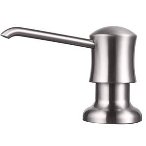 lot 11829 image: Soap Dispenser for Kitchen Sink Brushed Nickel, Built-in and Refill-from-Top Design with Liquid Hand & Dish Soap Bottle