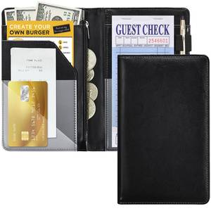 lot 11836 image: Black Server Books For WaitressWaiter Book with Zipper Money Pocket,Cute Waitress Books Organizer Accessories Fit Server Aprons Note Pads (Black)