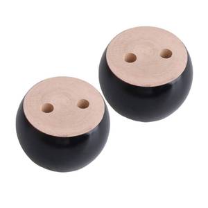 lot 11838 image: 4pcs 40mm Height Black Eucalyptus Wood Round Bun Furniture Feet Sofa Cabinet Couch Legs