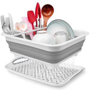lot 11853 image: Collapsible Dish Drying Rack Portable Dish Drainers for Kitchen Counter,Kitchen Sink Organizer RV Accessories Camper Kitchen Organization and Storage Space Saver Dish Rack Over Sink Drying Rack