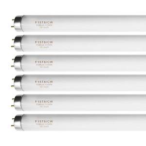 lot 11882 image: 18 Inch F15T8CW T8 15W Fluorescent Light Bulb Cool White Compatible for Philips GE F15T8SP41 Replacement Bulb G13 Base 6 Count