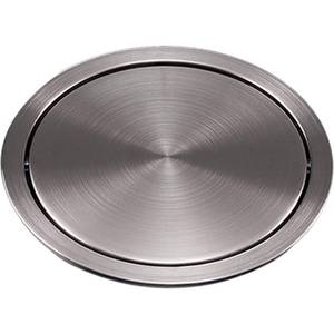 lot 11887 image: Pearlead Round Recessed Counter Top Cover Trash Bin Built-in Flap Garbage Can Kitchen Bench Stainless Steel(Silver)