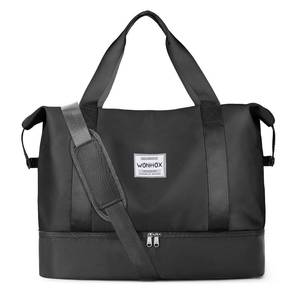 lot 11888 image: Weekender Bags for Women, Large Travel Duffel with USB Charging & Shoe Compartment, Personal Item Carry on Overnight Bag for Airlines, Waterproof Gym Tote Bag with Toiletry Bag, Black