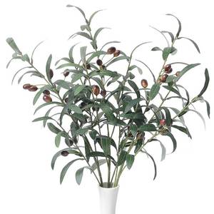 lot 11905 image: SzJias Artificial Olive Branch Faux Olive Branches for Vases Fake Branches Olive Stems for Vase Fake Olive Tree Branches (3 Branches, 28.7 inchEach)