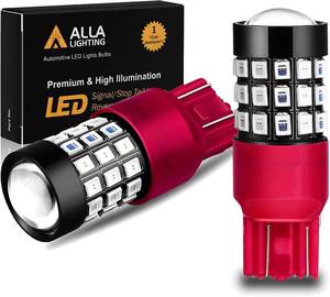 lot 11917 image: Alla Lighting Newly Upgraded 7440 7443 LED Brake Stop, Tail, Turn Signal Lights Bulbs, Red T20 Wedge 7444 7440LL 7443LL W21W 992 Super Bright 2835-SMD Replacement