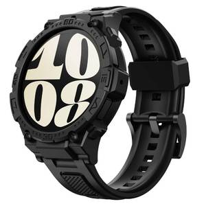 lot 11921 image: GELISHI Compatible with Galaxy Watch 6 Band 40mm Case Rugged Men Sport Band Protective Bumper Case for Galaxy Watch 654 40mm Black