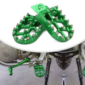 lot 11943 image: JFG RACING Motorcycle Foot Pegs Rest Pedal Footpeg For KLX140140L 2008-2024, KX65 2000-2024, KX85 2001-2024, KX100 1998-2021 Dirt Bike GREEN