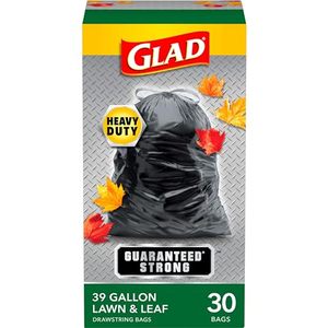 lot 11946 image: Glad Extra Large Drawstring Lawn and Leaf Bags, 39 Gallon, 30 Count