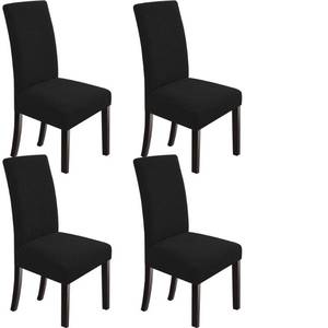 lot 11965 image: NORTHERN BROTHERS Chair Covers for Dining Room Set of 4, Parson Chair Slipcovers, Stretch Dining Seat Covers, Kitchen Chair Covers, Covers for Chairs, Black
