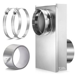 lot 11969 image: Dreyoo Adjustable 0-5 Periscope Dryer Vent Kit, Dryer Vent Periscope for Dryers Laundry Room Save Space with 2 Clamps and Aluminum Foil Tape, Aluminum