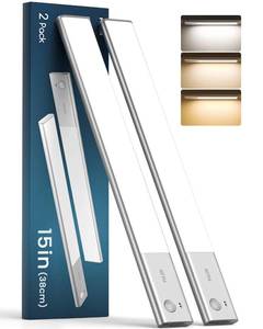 lot 11985 image: FULEN Closet Lights Motion Sensor Lighting Under Cabinet Lights Wireless with 3 Colors, LED Light Bar 4000mAh Battery Rechageable Magnetic Stick-on Lights Indoor Dimmiable for Kitchen,Closet,Pantry