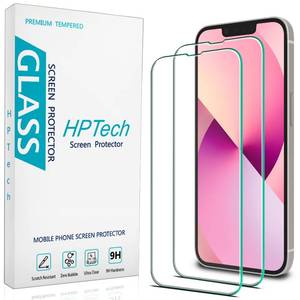 lot 12002 image: HPTech (2 Pack) Screen Protector for iPhone 13 Mini 5.4-Inch Tempered Glass, Anti Scratch, Bubble Free